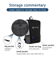 Sac à dos de jeu en nylon léger, résistant à l'eau, antivol, durable, écologique, style professionnel, grande capacité pour PS5