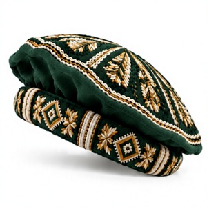 Gorro Afgano de Lana Verde WS International, Gorro Pakol Tradicional Bordado a Mano - Product Image 1