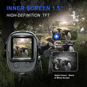 Telescópio monocular digital QHD com visão noturna, câmera digital com zoom de 10x e áudio, escopo de 300m para acampamento ao ar livre, exploração, caça