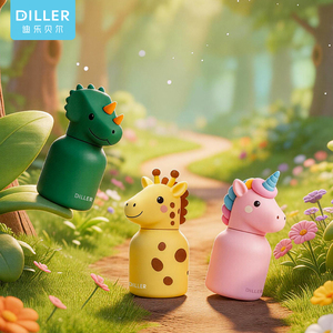 Bouteille d'eau pour enfants DILLER 200ml 350ml 500ml, gourde isotherme en acier inoxydable avec paille, <span class=keywords><strong>thermos</strong></span> à motif animal de dessin animé pour l'école - Product Image 2