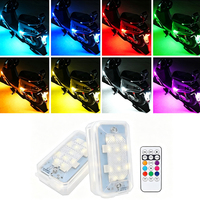 Lumière LED RGB pour moto, rechargeable, type C, télécommande, haute luminosité, éclairage de jour modifié pour l'extérieur de la moto
