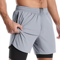 Short de course 2 en 1 pour homme Séchage rapide Respirant Active Training Exercise Jogging Double Layers Compression Cycling Shorts