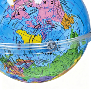 Globo Terráqueo Azul de 14.2cm, Mapa de PVC, Base de ABS Giratoria, Mini Globo de Escritorio, Escribible y Borrable, Decoración Educativa de <span class=keywords><strong>Geografía</strong></span> para el Hogar - Product Image 5
