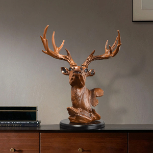 Grande statue <span class=keywords><strong>de</strong></span> <span class=keywords><strong>cerf</strong></span> en résine <span class=keywords><strong>de</strong></span> luxe Europe américaine Simulation <span class=keywords><strong>de</strong></span> tête <span class=keywords><strong>de</strong></span> <span class=keywords><strong>cerf</strong></span> pour l'extérieur Décoration <span class=keywords><strong>de</strong></span> Noël Figurine pour la maison - Product Image 2