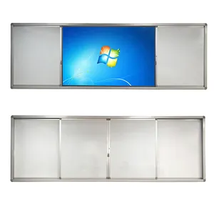 OEM Size Low MOQ Training School Teaching Furniture Magnetic Sliding 4pcs Panel Whiteboard Green Board For Electrical Board Use