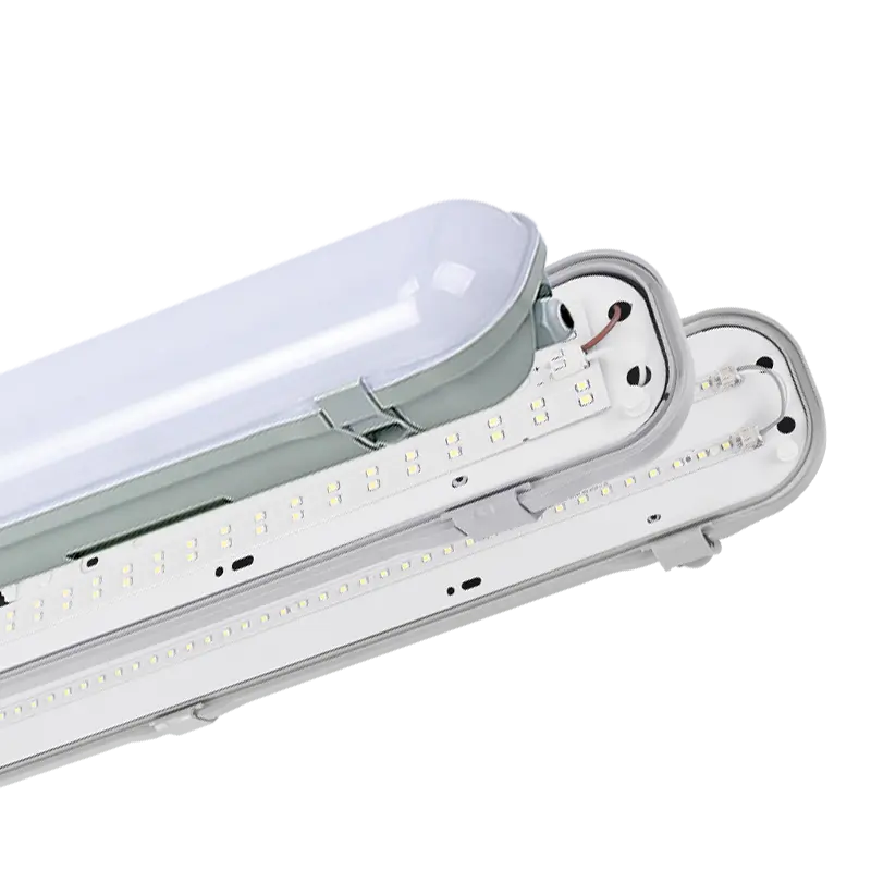 Kualitas tinggi triproof fitting OS seri IP65 DF0.9 kabel double end IC driver LED linear fixture tri-proof fixture