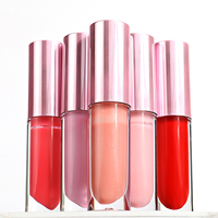 Gloss à lèvres rose brillant personnalisable avec votre logo, gloss non collant, gloss à lèvres liquide vegan, fini mat, tubes vides