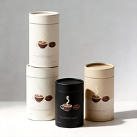 Taille d'impression personnalisée Carton écologique de qualité alimentaire Thé Café en poudre Emballage polyvalent Tube en papier kraft avec couvercle