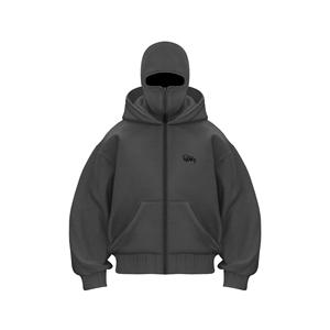 Sudadera Holgada con Doble Capucha de Fibra de Poliéster con Forro Polar, Diseño Único con Estampado de Corazón, Marca de Moda Transfronteriza - Product Image 3