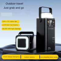 Batterie externe 30000mAh 22.5W à charge rapide avec 4 câbles intégrés, lampe de camping LED réglable, protection de sécurité multicouche