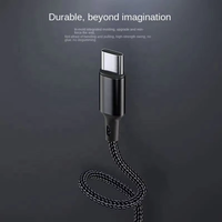 Cable de Carga y Transferencia de Datos USB C Macho a USB C Macho de 2 Metros, 60 W, 20 V, 3 A, con Trenzado de Nailon para Cargador de Teléfono Apple y Google