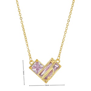 Collar con Colgante de Cobre Ecológico de Moda Glowluxe, Elegante Collar con Forma de Corazón y Circonita para Mujer, Chapado en Oro de 18k, Venta al por Mayor - Product Image 6