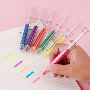 Wholesale Custom New Style Injection <b>Syringe</b> Highlighter Office School Markers Oblique Brush Tip Medical Promotional Gift Loose - Product Image 2