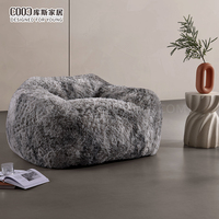 Fauteuil individuel moderne en fausse fourrure, design de luxe, sans structure, confortable et compressé, pour salon - Fabrication OEM