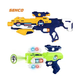 Pistola de sonido láser eléctrica, pistola acústica de juguete óptica, pistola espacial de proyección, juguete de batalla de plástico para niños