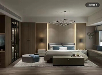 Meubles de suite d'hôtel 3-4 étoiles avec finition HPL ignifuge, meubles sur mesure en contreplaqué MDF, meubles de projet