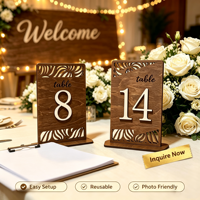 Numéros de table en bois personnalisés, décoration artistique rustique, panneau de numéro de table pour réception de mariage, fête, café, facile à installer