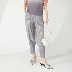 PY Pantalon Harem Plissé Élastique Taille Haute Femme Tendance Décontracté Élégant Style Coréen Vente en Gros Vêtements d'Été - Product Image 4