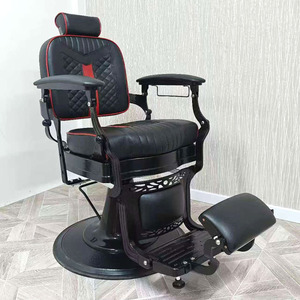 Men Classic <b>Retro</b> Black Leather Hydraulic Barber <b>Chair</b> Hydraulic Pump Shaving Salon <b>Chair</b> for Hair Salon - Product Image 5