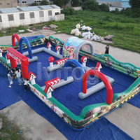 Piste de course gonflable personnalisée pour karting en plein air, piste de course gonflable portable en PVC imperméable pour voitures tamponneuses pour enfants
