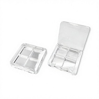 Vollständig Transparente Quadratische Vierfarbige Lidschattenbox DIY Vierfach-Lippenstift- und Lidschatten-Nachfüllbox Tragbare Leere Probenbox