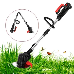 21v电动割草机割草机剪草机长度可调，带电池折叠手柄花园动力修剪