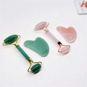 Custom 100% Natural Facial Massage Roller Rose Quartz Face Jade Roller <strong>Gua</strong> <strong>Sha</strong> <strong>Set</strong> with Box - Product Image 4