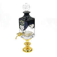 WANJING WJU120 Bouteille en verre de 750 ml avec bouchon en liège, support de présentation, pour huile d'Attar Oud, avec robinet