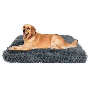 YangYangYangPet Patrón sólido Cama para perros Colchón Caja de huevos Espuma Lavable Ortopédica Gris oscuro Felpa para perros pequeños medianos grandes - Product Image 1