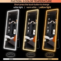 Miroir mural intelligent LED sur mesure, grand format, moderne, avec écran tactile, pour salle de bain d'hôtel