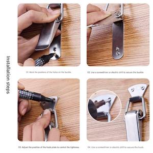 Fermoir à bec de canard en acier inoxydable 304, boucle de fixation pour boîte en bois, serrure de boîte à outils, serrure à boucle, accessoires de quincaillerie pour le stockage - Product Image 4