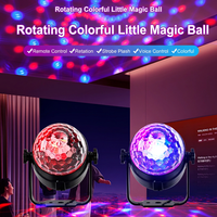 Lot de 3 lampes LED Magic Ball rotatives à sept couleurs, commande vocale, télécommande, lampe de scène DJ pour KTV, bar, fête de Noël