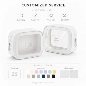 Custom Printed <b>Clear</b> PVC <b>Toiletry</b> <b>Bag</b> TPU PU Leather Safe Sex Kit <b>Bag</b> Travel Wash <b>Bag</b> With Logo For Skincare Storage Organizer - Product Image 1