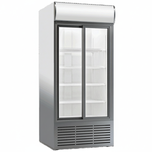 Klimasan Réfrigérateur commercial vertical à double porte en verre et porte coulissante de 1068 L avec température 0/+ 10 °C pour boissons - Product Image 2