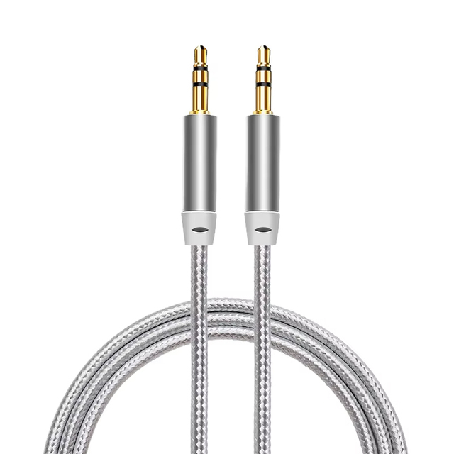AUX Cable Hi-Fi Gold Sound 3.5mm TRS Auxiliary Audio Cable Nylon Braided Cord for Car Home Stereo Speaker Headphone