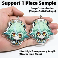 Pikakey Porte-Clé Acrylique Personnalisé Imprimé Double Face Breloques Holographiques Finition Brillante Porte-Clé Époxy Anime Produits Dérivés Anime