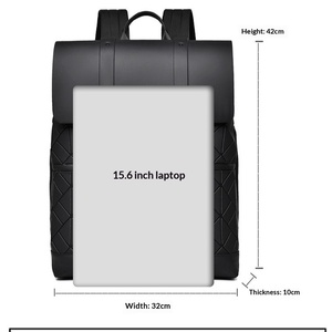 Zaino da Uomo Elegante per Lavoro e Viaggio con Fodera in Denim e Poliestere, Capacità 20-35L, Tracolla Curva - Product Image 3