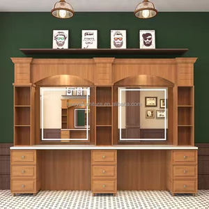 Ayna ile adam kuaför istasyonu için <span class=keywords><strong>vintage</strong></span> ahşap berber istasyonu berber istasyonu - Product Image 6