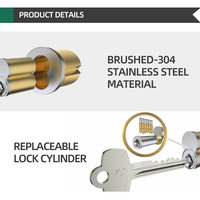 JIXIN Serrure de porte en aluminium de sécurité intérieure sans clé 60mm en laiton Poignée de porte à levier Machine à mortaiser pour portes en aluminium