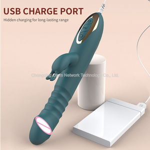 Vibromasseur Sex Toys Rechargeable Rétractable Teasing Vibromasseur pour Femmes Masturbation Silicone Lapin Gode Masseur - Product Image 6