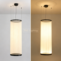 Lampe suspendue cylindrique en fer forgé tressé pour salle à manger, hall d'hôtel, villa, décoration intérieure