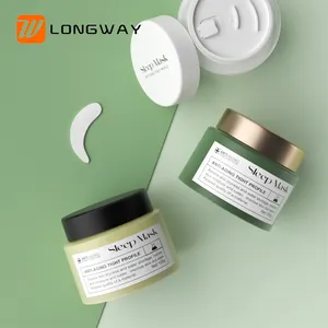 Wadah Krim Wajah dinding ganda, wadah kosmetik 100g plastik PP kosong mewah putih dengan tutup