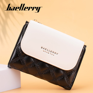 กระเป๋าสตางค์สั้นผู้หญิง Baellerry สีดำขาว ลายควิลท์ ซิปใส่เหรียญอเนกประสงค์ ใช้ได้ทุกวัน - Product Image 3