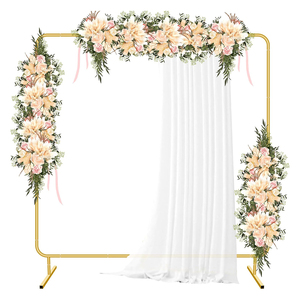 <span class=keywords><strong>Support</strong></span> métallique pour arche de mariage, kit de cadre carré doré pour arche de ballons, <span class=keywords><strong>support</strong></span> de rideau floral, hauteur 6 pieds, durable pour mariage - Product Image 1