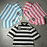 T-shirt Polo Oversize à Coupe Courte et Ample avec Broderie 3D Épaisse et Patchs Strass – Fabricant de T-shirts Baggy