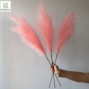 Bouquet de roseaux artificielles, nouveauté, décoration pour fête de mariage, <span class=keywords><strong>fleurs</strong></span> avec plume, naturel, blanc, <span class=keywords><strong>rose</strong></span>, vente en gros - Product Image 5