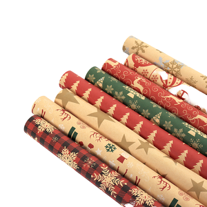 Custom Christmas Craft Wax Coated Kraft Wrapping <b>Paper</b> for Gift Packaging and Party Favors - Product Image 1