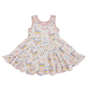 新しい夏の服高品質ベビー回転ドレスカスタムプリント女の子フロックデザインパーティードレス幼児OEMサービス - Product Image 1