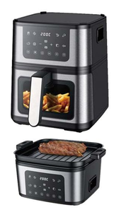 Freidora de Aire Cuadrada Moderna de Acero Inoxidable de 7L con Pantalla Táctil y Ventana de Visión Clara, Electrodoméstico de Cocina Antiadherente para Hogar y Hotel - Product Image 3