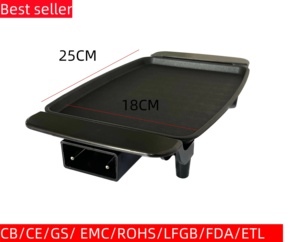 Petit gril électrique d'intérieur en aluminium noir et plaque chauffante Mini poulet viande Steak BBQ poêle à <span class=keywords><strong>Raclette</strong></span> assiette domestique appareils de cuisine - Product Image 2